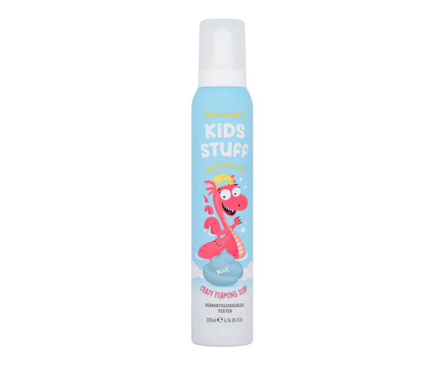 CRAZY KIDS STUFF Foaming Soap – Mėlynos lavinamosios putos vaikams 200 ml.