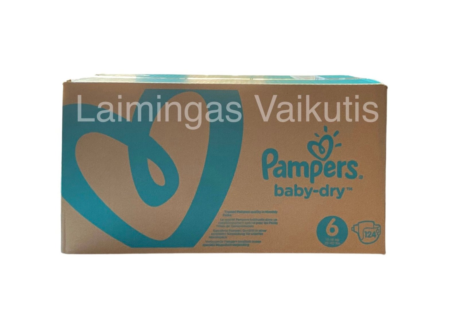 Sauskelnės Pampers Baby Dry, 6 dydis segami (13-18 kg.) 124 vnt.