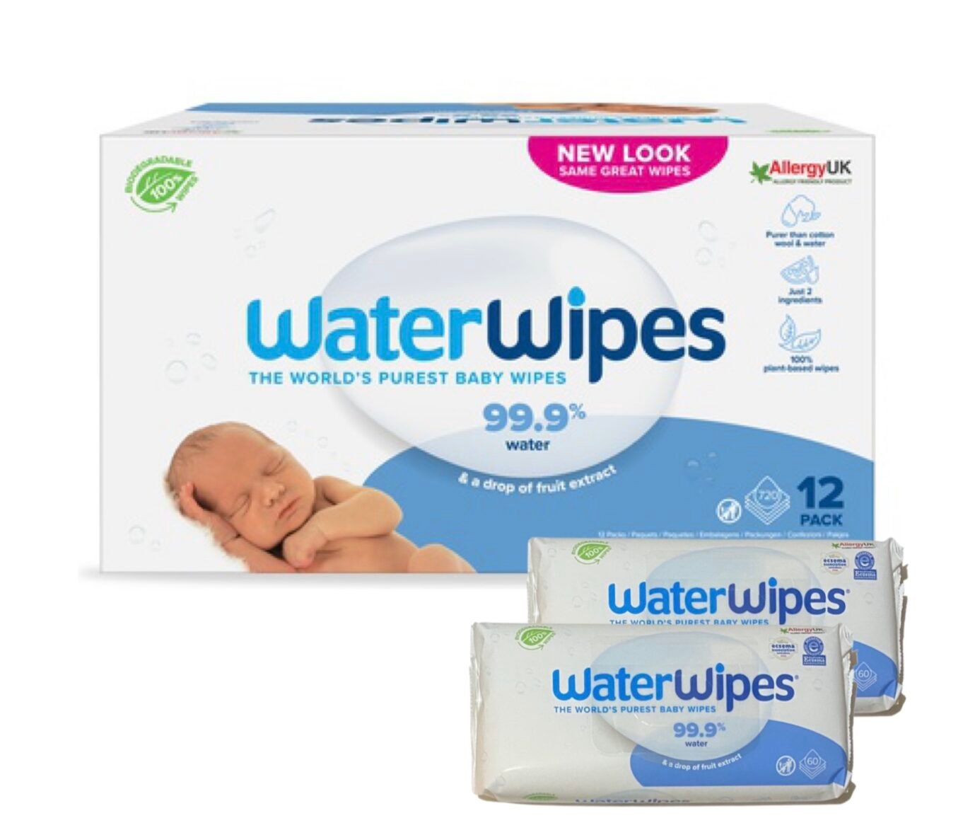 Water Wipes drėgnos servetėlės Dėžė 12vnt.