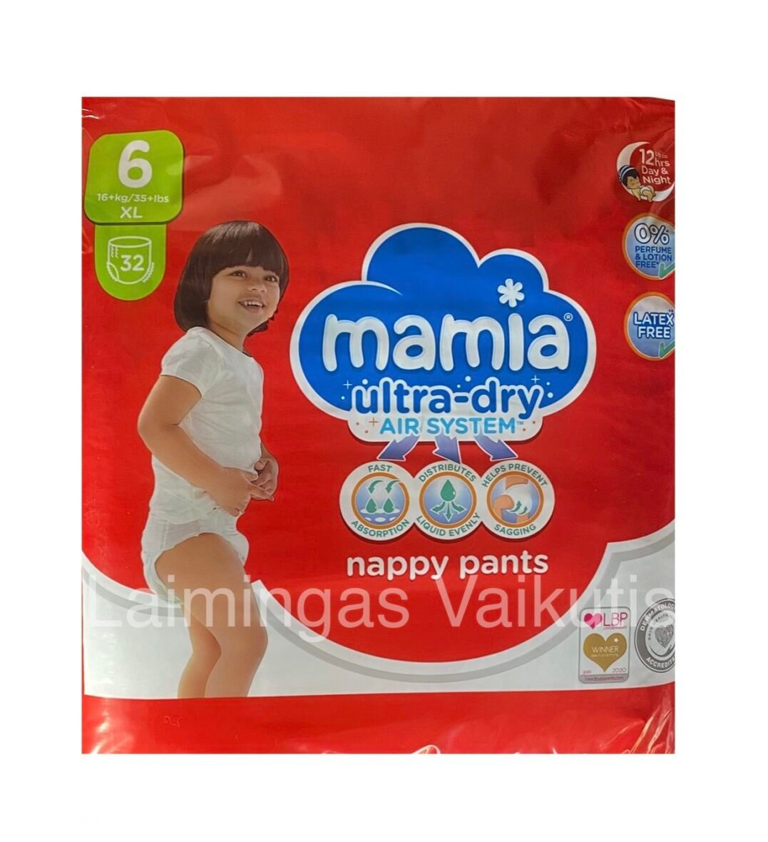 Mamia sauskelnės kelnaitės 6 dydis (16+kg.), 32vnt.