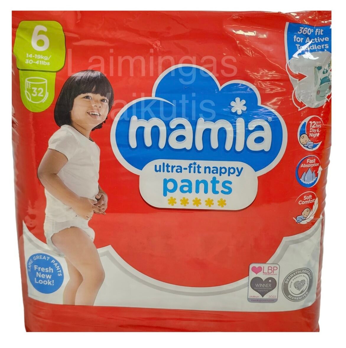 Mamia Ultra Fit sauskelnės kelnaitės 6 dydis (16+kg.), 32vnt.