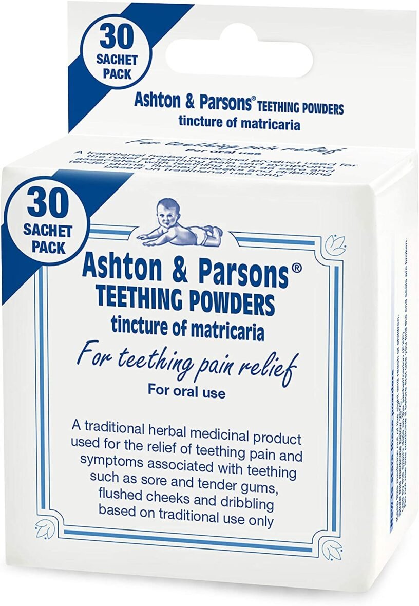 Ashton and Parsons granulės, malšina dygstančių dantukų skausmą