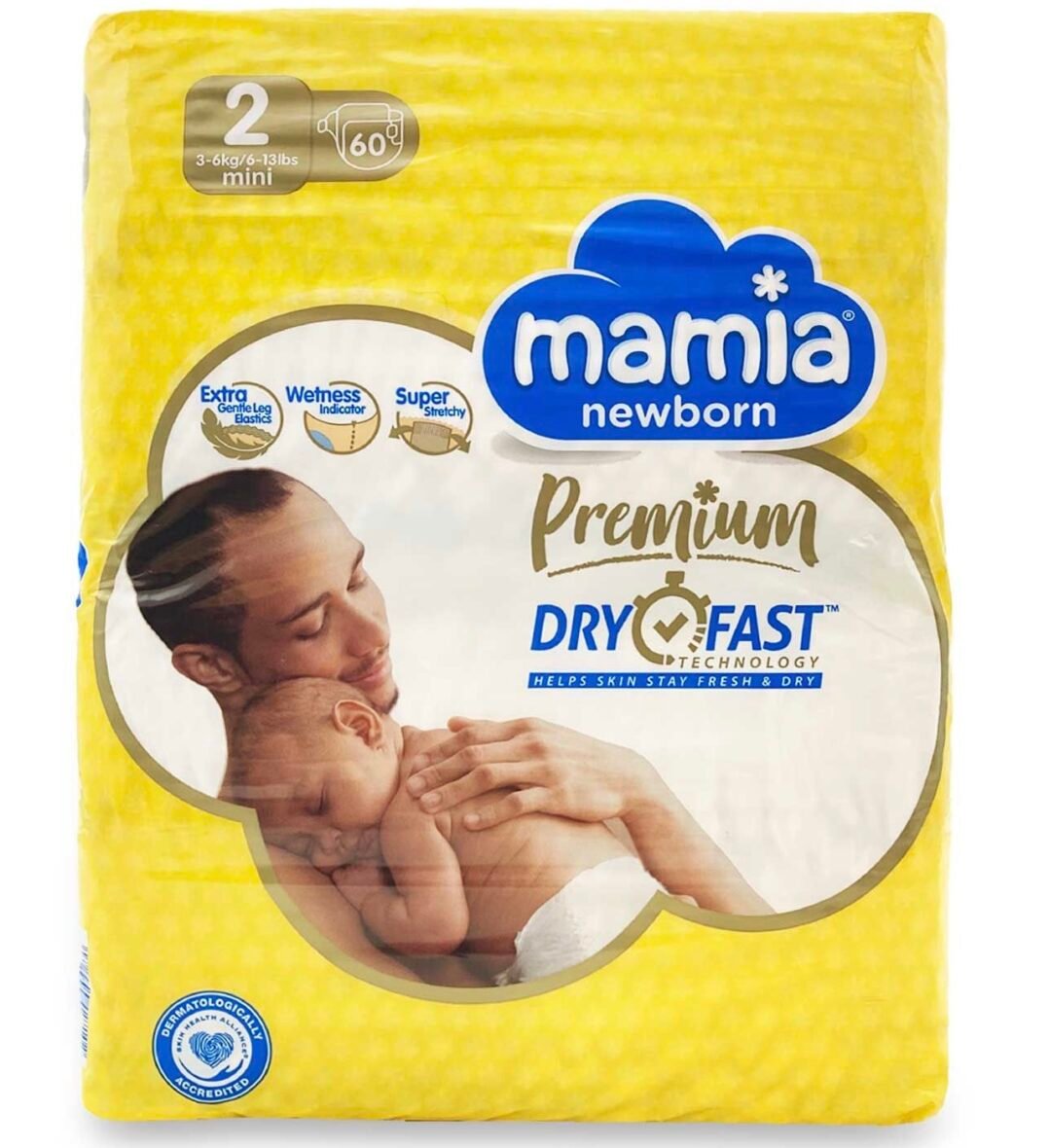 Sauskelnės Mamia Premium 2 dydis (3-6kg.) 60 vnt.