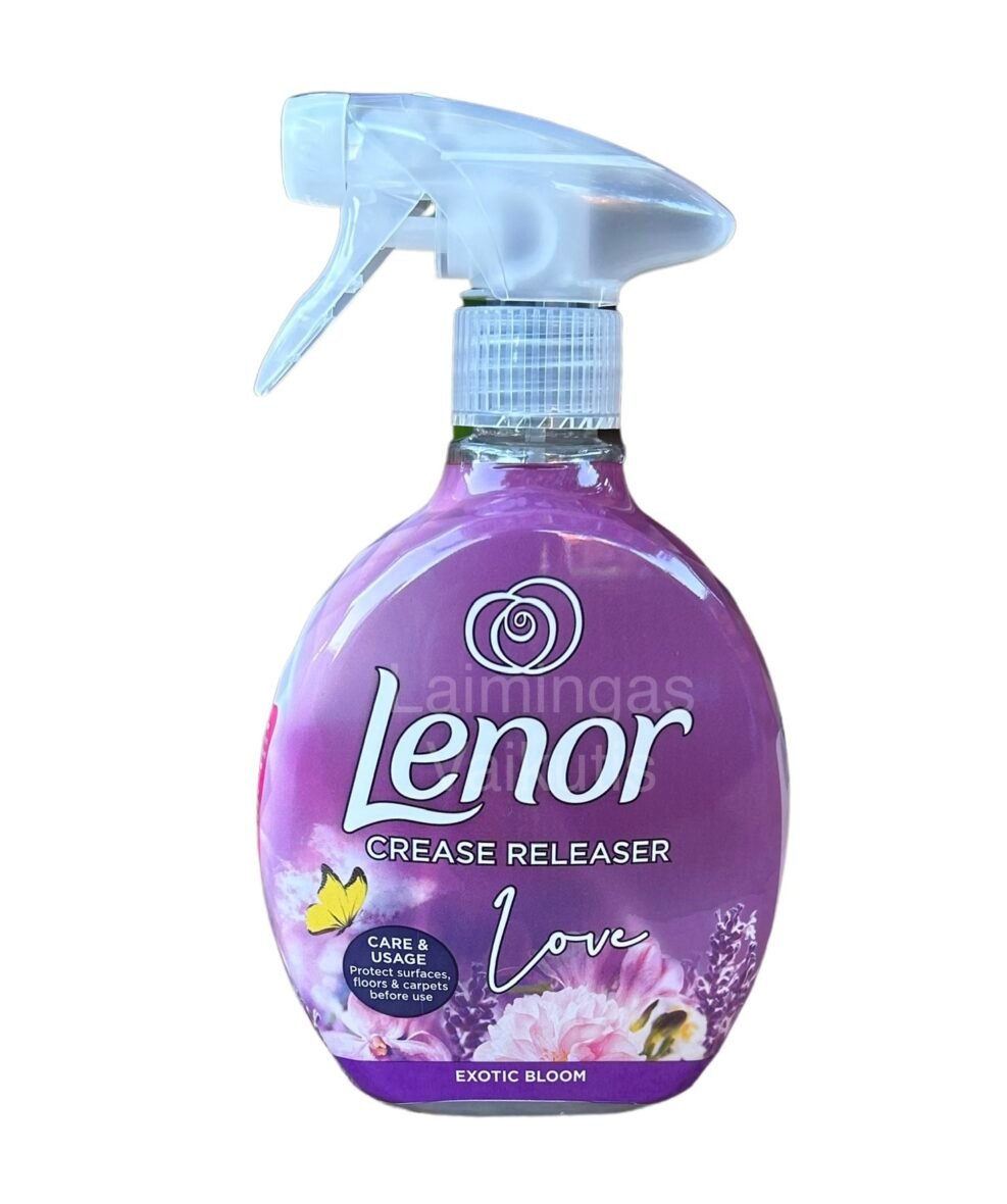 Lenor Crease Releaser Spray Exotic bloom purškiklis audinių raukšlėms naikinti 500 ml.