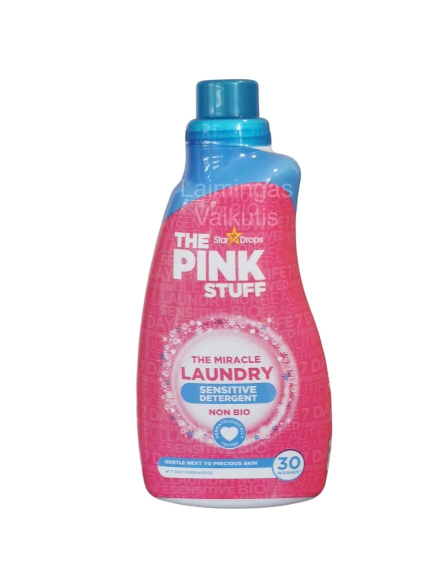 The Pink Stuff Miracle Laundry Sensitive Non Bio Liquid 960ML-  koncentruotas skalbiklis 30 skalbimų