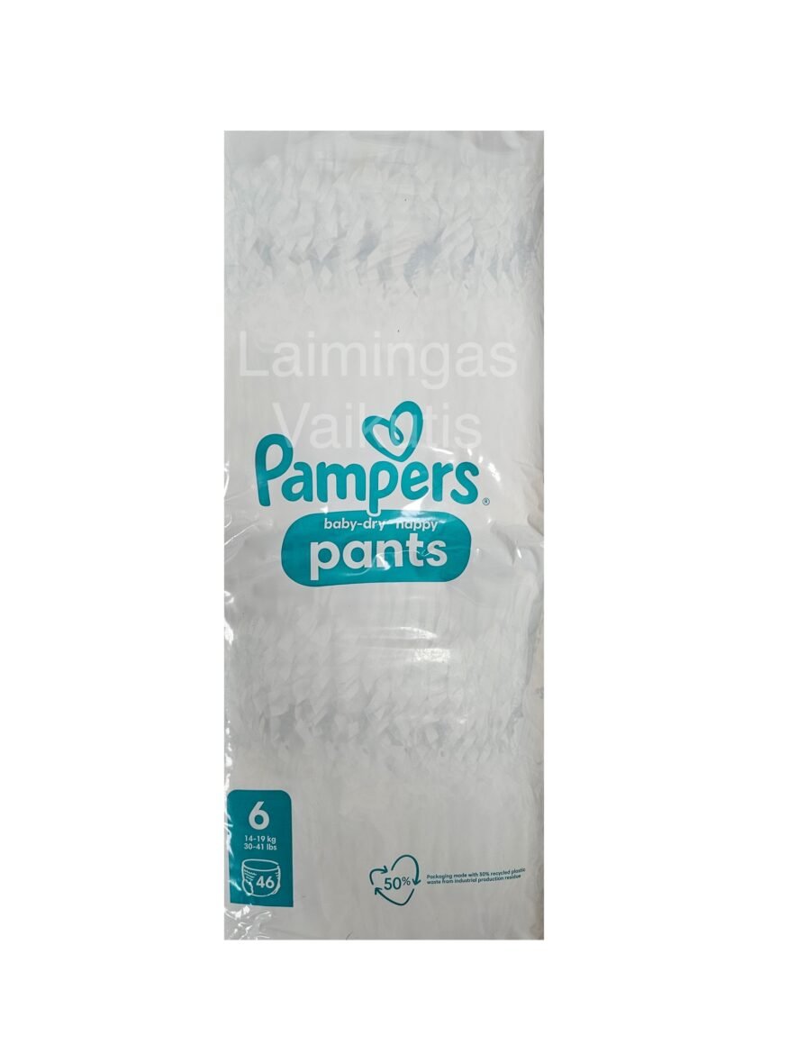Sauskelnės – kelnaitės PAMPERS Pants, 6 dydis (14-19 kg.) 46 vnt.