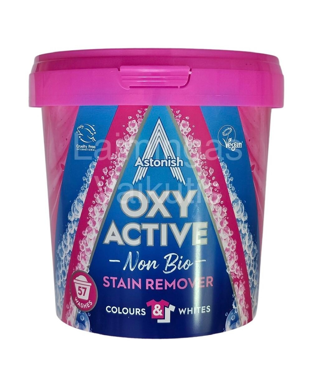 ASTONISH Oxy-Active Non Bio Fabric Stain Remover Skalbimo milteliai 1.25 kg.