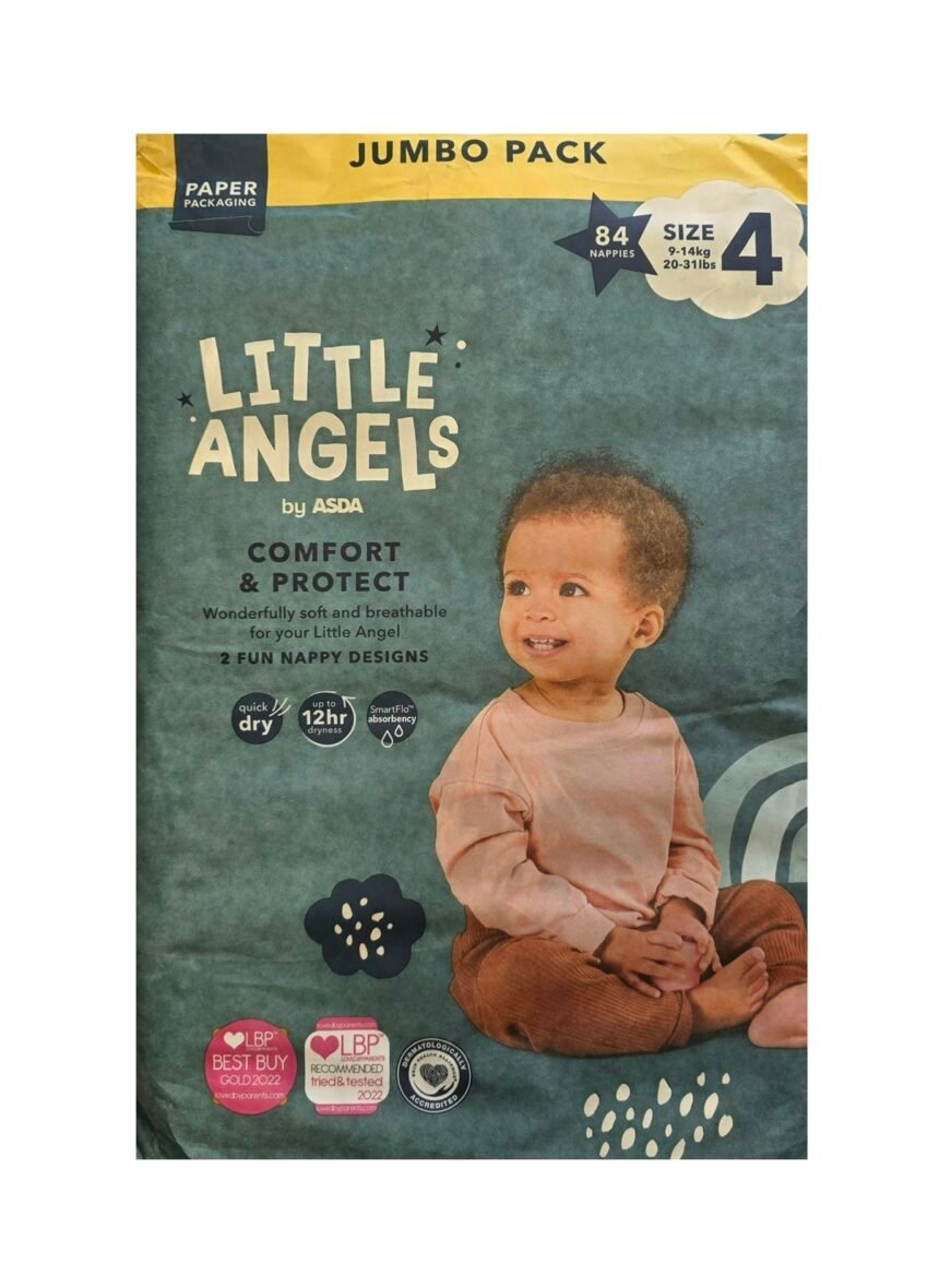 Sauskelnės Little Angels Comfort & Protect, 4 dydis segami, (9-14 kg.), 84 vnt.