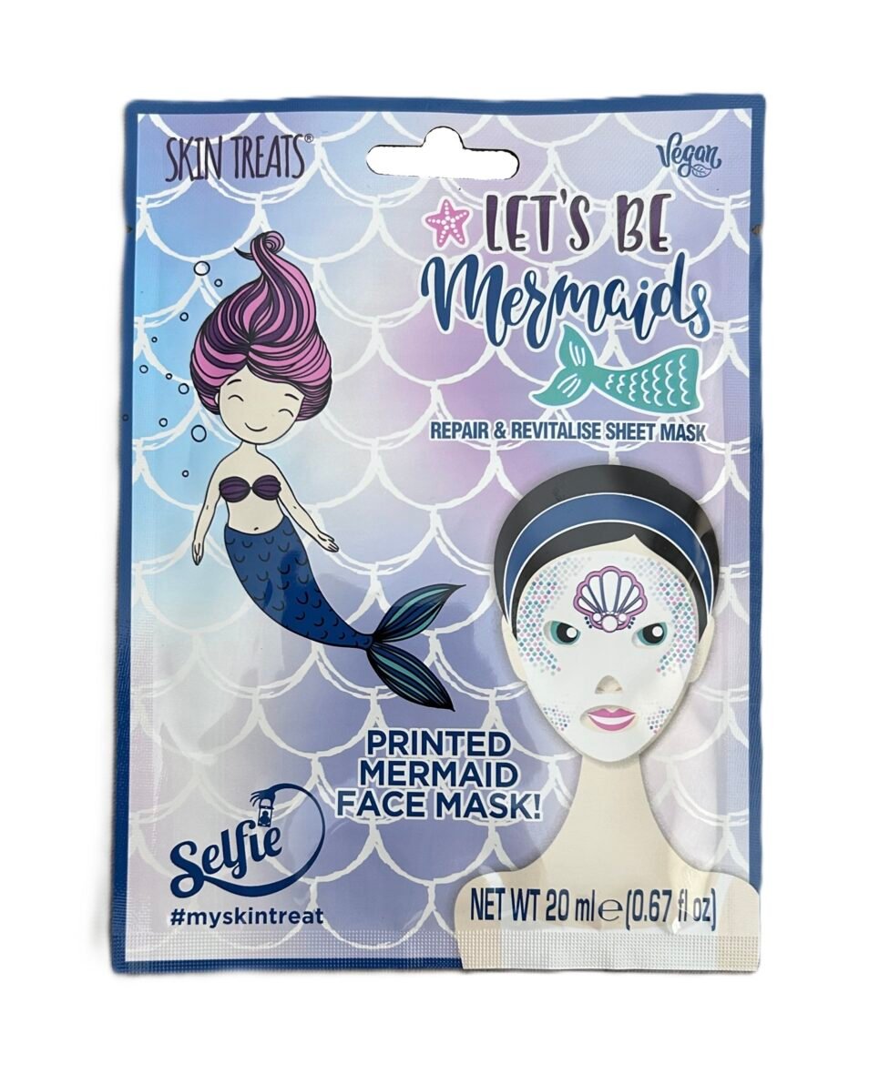Vaikiška lakštinė veido kaukė „Let`s be Mermaids“ – 20 ml.