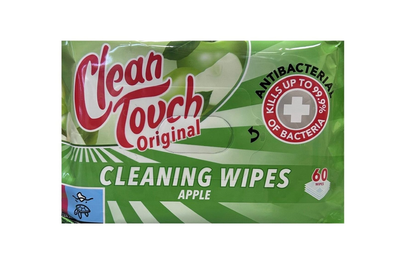 Clean Touch Antibakterinės valomosios servetėlės apple 60 vnt.