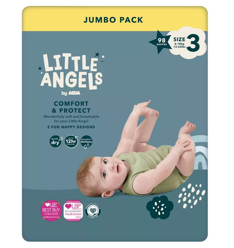 Sauskelnės Little Angels Comfort & Protect, 3 dydis segami, (6-10 kg.), 98 vnt.